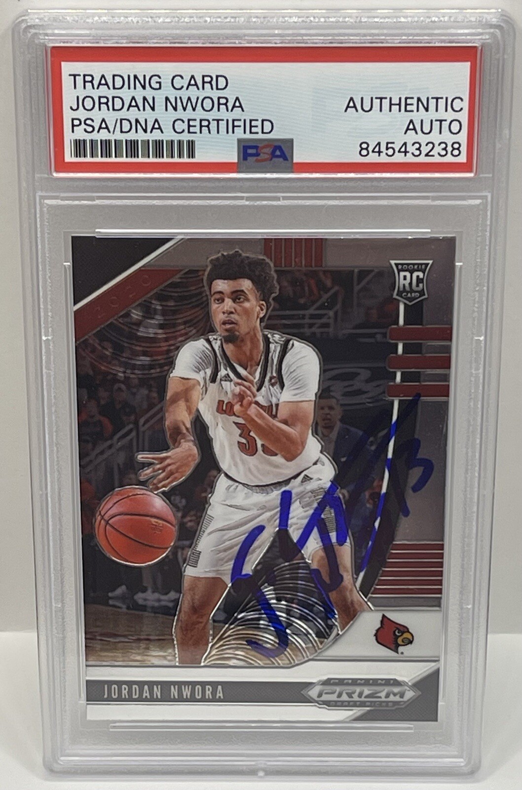 Jordan Nwora Signed 2020 Panini Prizm Rookie Card Bucks Slabbed PSA/DNA

