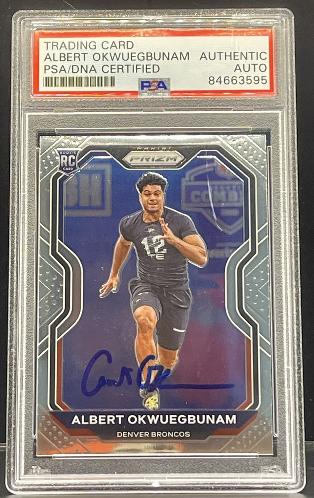 Albert Okwuegbunam Signed 2020 Prizm Rookie Card Denver Broncos Slabbed PSA/DNA
