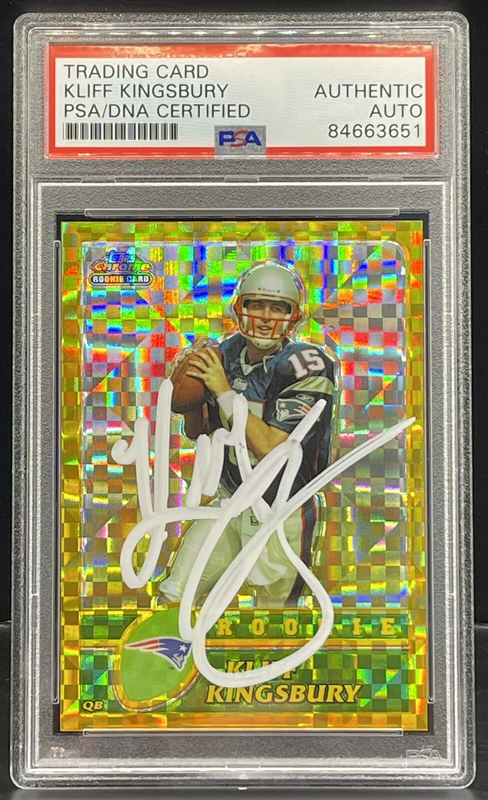 Kliff Kingsbury Signed 2003 Topps Chrome X Fractor #d /101 Cardinals PSA/DNA
