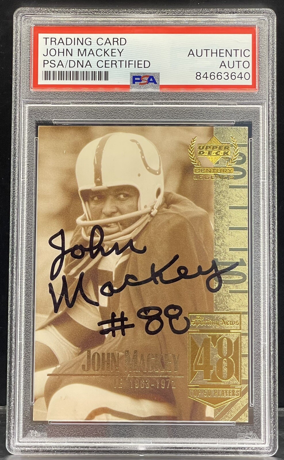 John Mackey Signed 1999 Upper Deck Legends Card Colts PSA/DNA Slabbed
