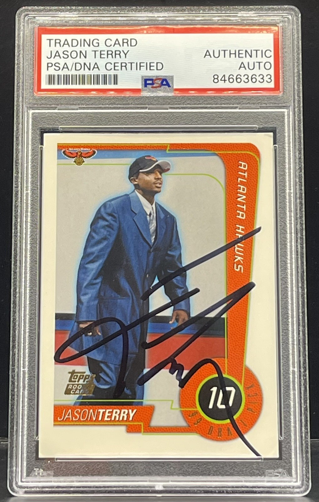 Jason Terry Signed 1999-00 Topps Rookie Card Atlanta Hawks PSA/DNA Slabbed
