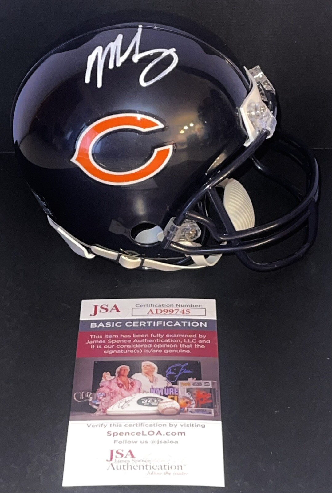 Mike Singletary Signed Autographed Chicago Bears Mini Helmet JSA
