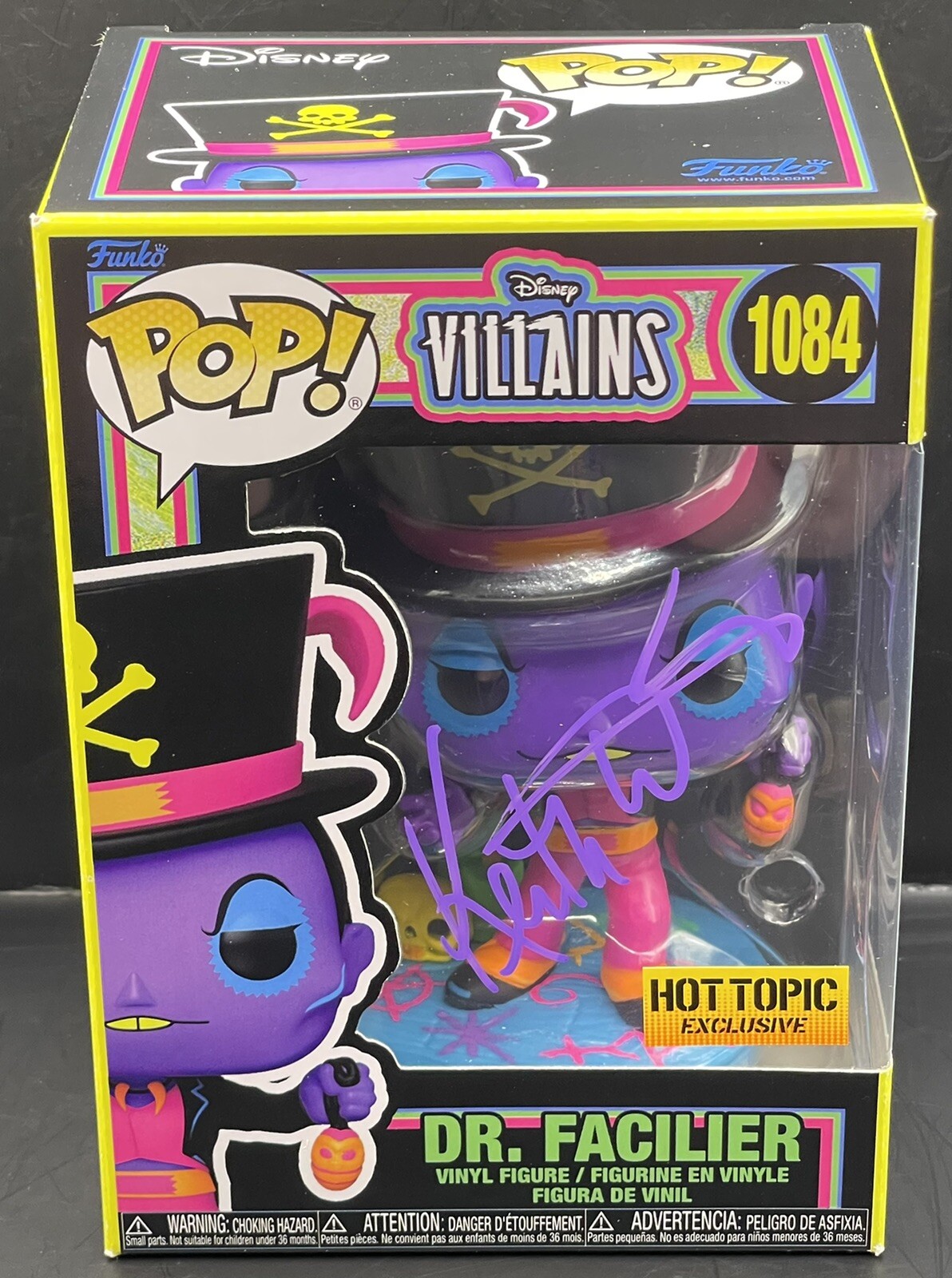 KEITH DAVID SIGNED DR. FACILIER BLACKLIGHT FUNKO POP FIGURE AUTOGRAPHED JSA COA
