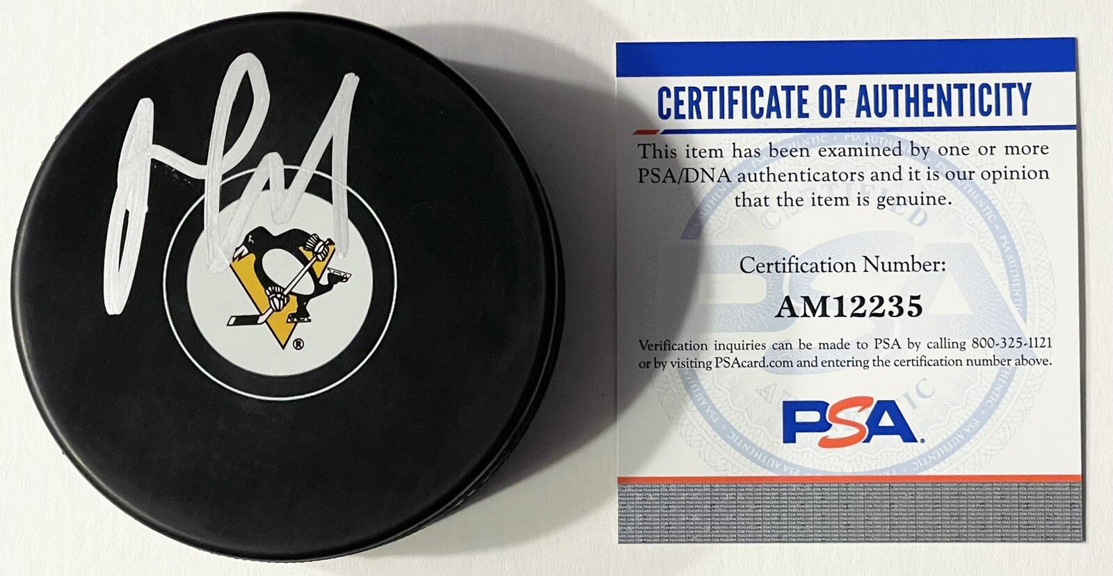 Jeff Carter Signed Autographed Pittsburgh Penguins Logo Hockey Puck PSA/DNA
