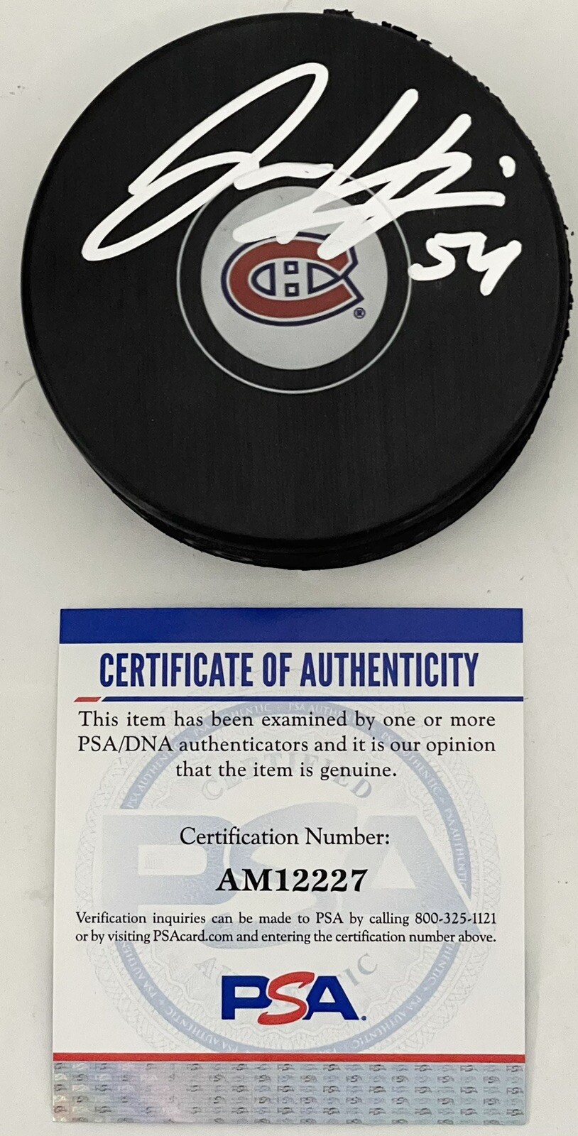 Jordan Harris Signed Autographed Montreal Canadiens Logo Puck PSA/DNA COA
