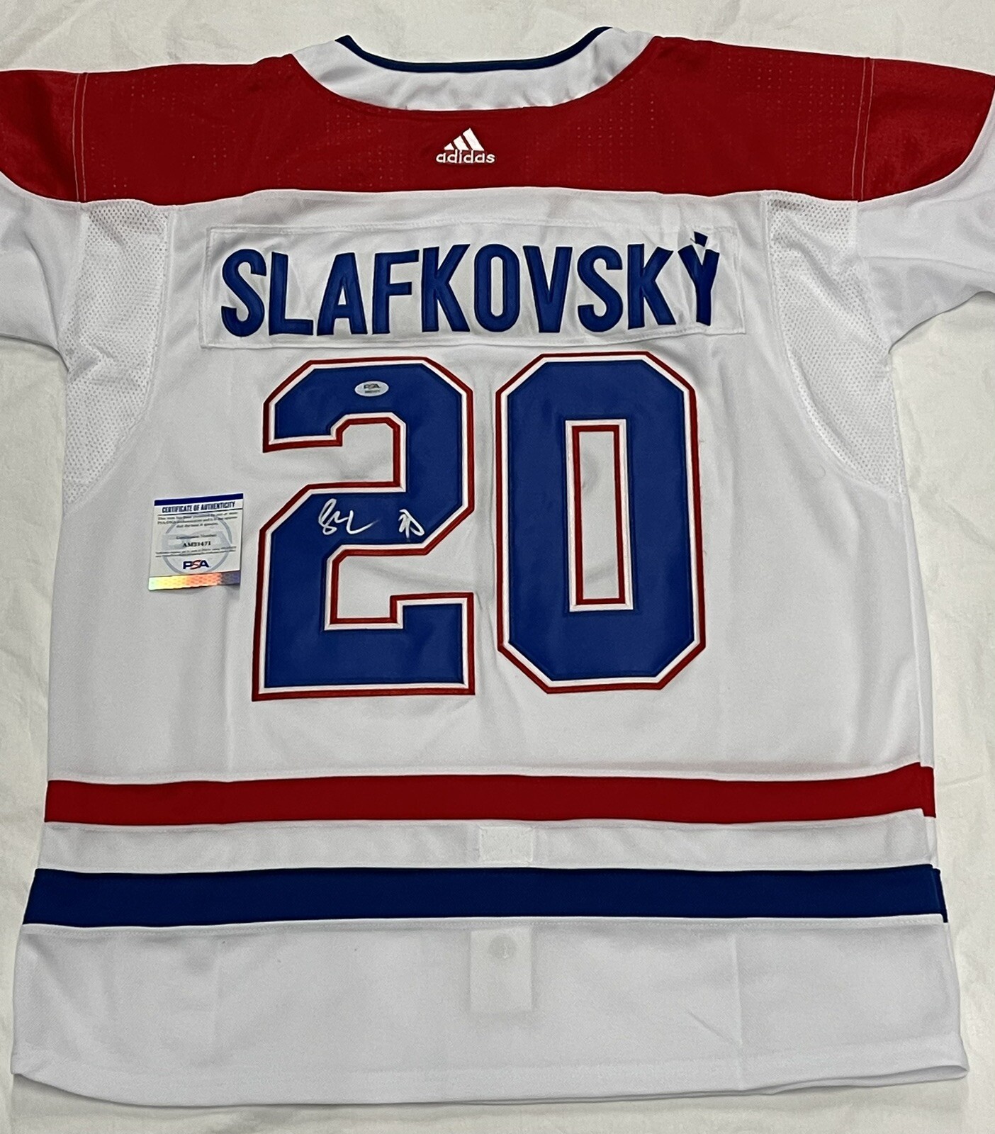 Juraj Slafkovsky Signed Autographed Montreal Canadiens #1 Pick Jersey PSA/DNA

