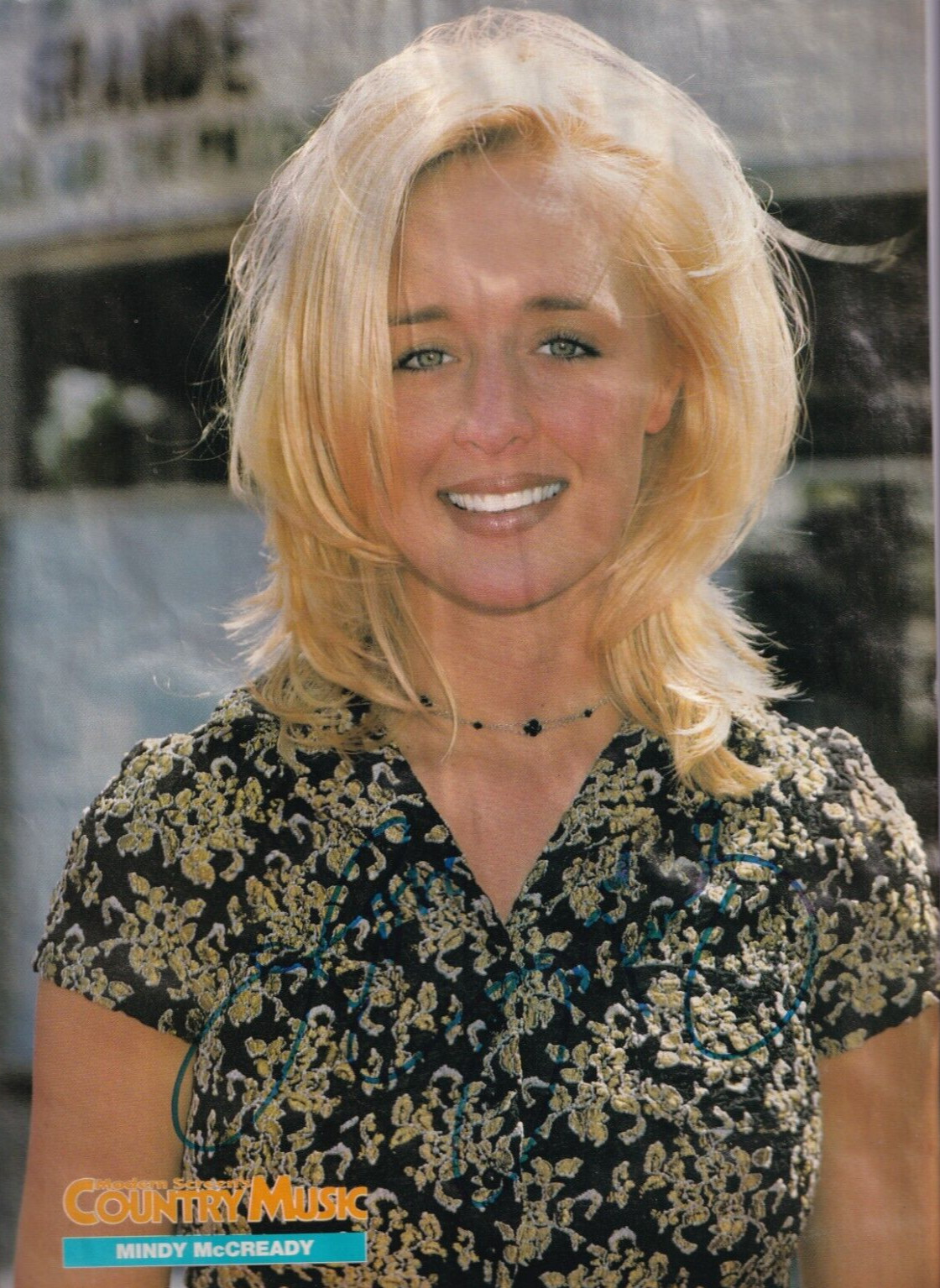 Mindy McCready country singer REAL hand SIGNED magazine page #3 COA RARE

