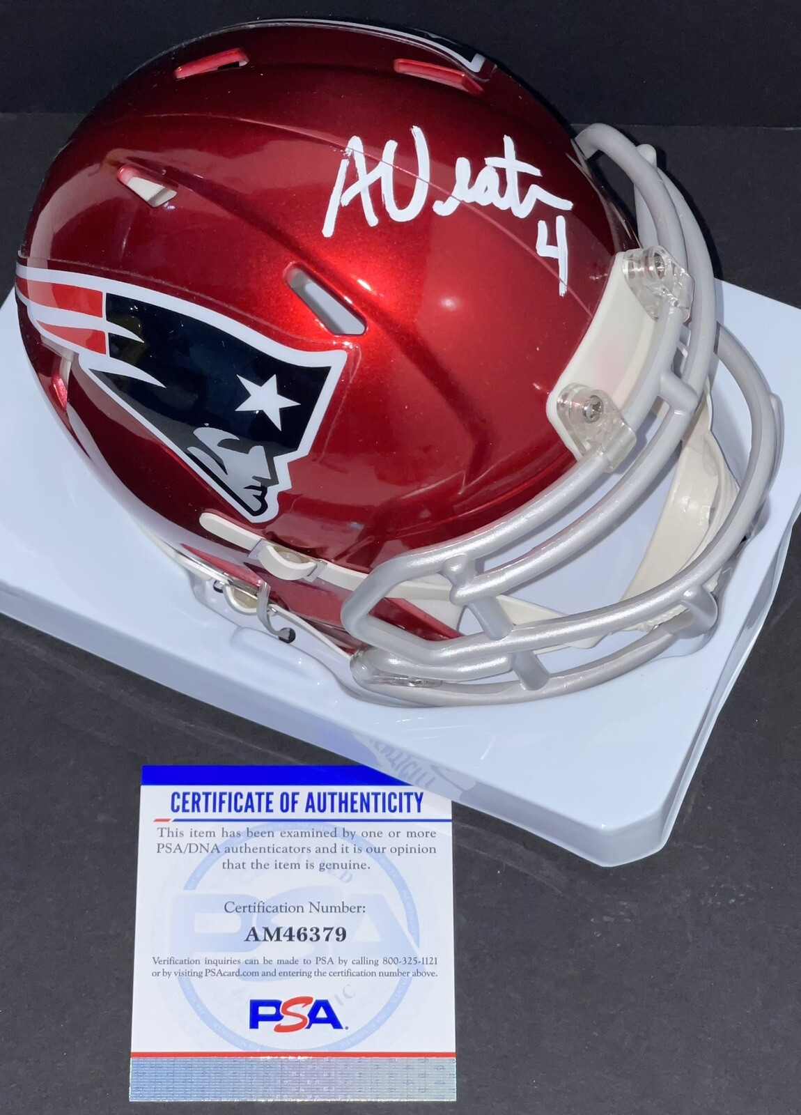 Adam Vinatieri Signed Autographed New England Patriots Flash Mini Helmet Psa/Dna
