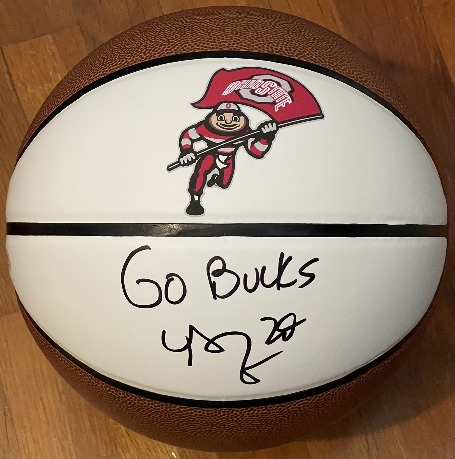 Greg Oden Signed Autographed Ohio State Buckeyes Logo Basketball PSA/DNA
