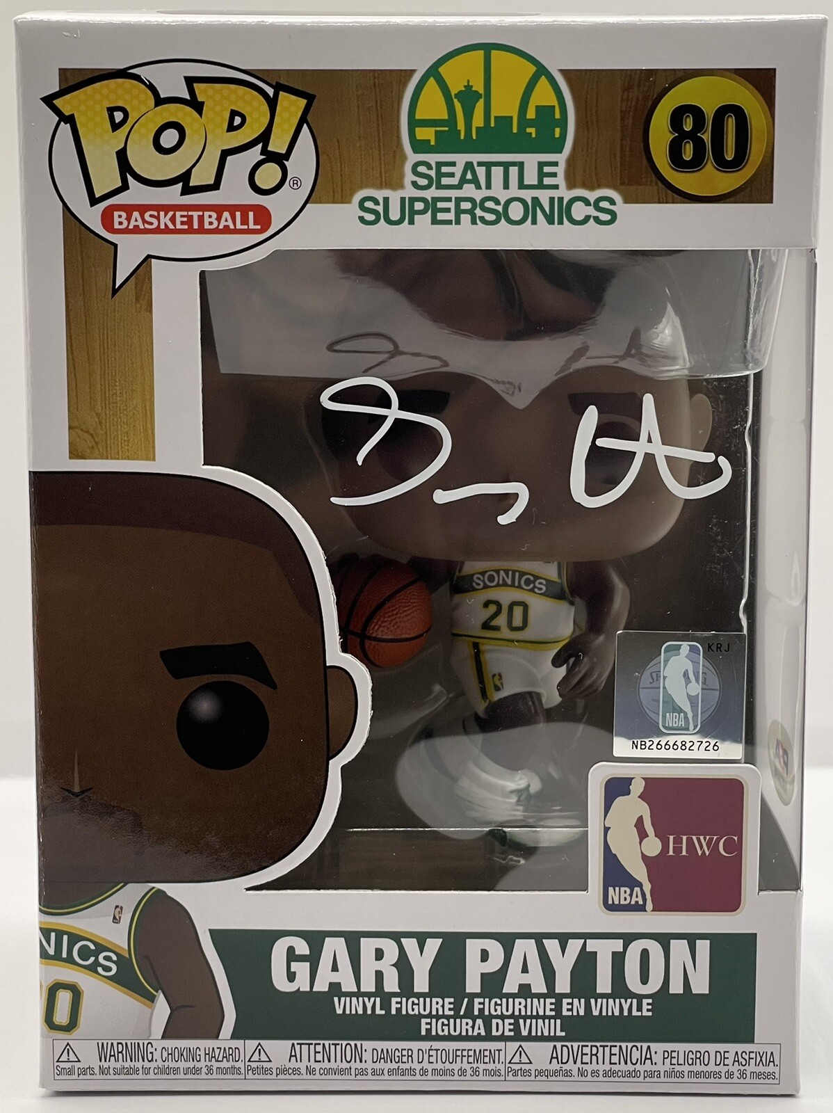 Gary Payton Signed Autographed Seattle SuperSonics Funko Pop Vinyl PSA/DNA
