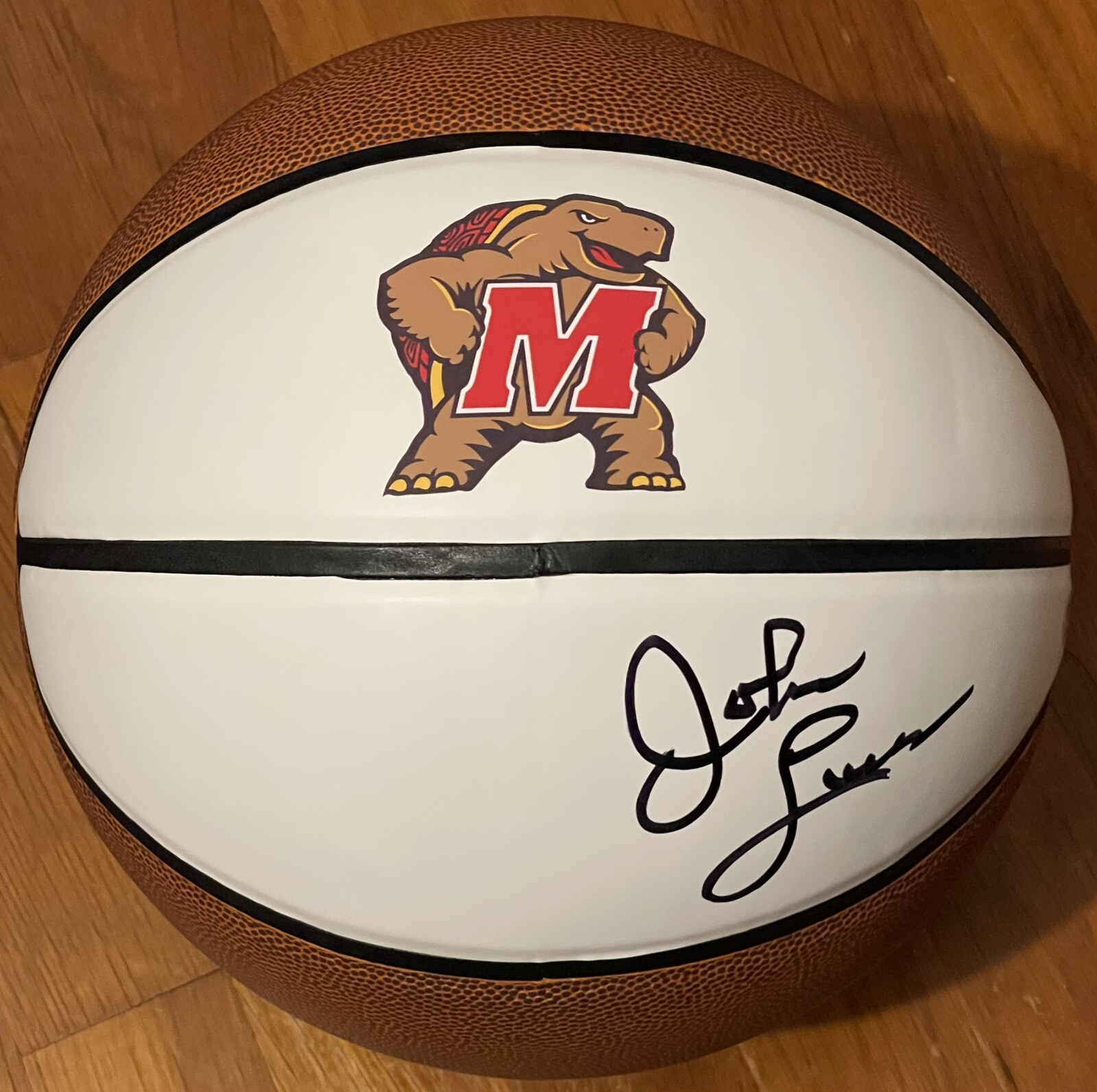 John Lucas Signed Autographed Maryland Terrapins Logo Basketball 2x AA PSA/DNA
