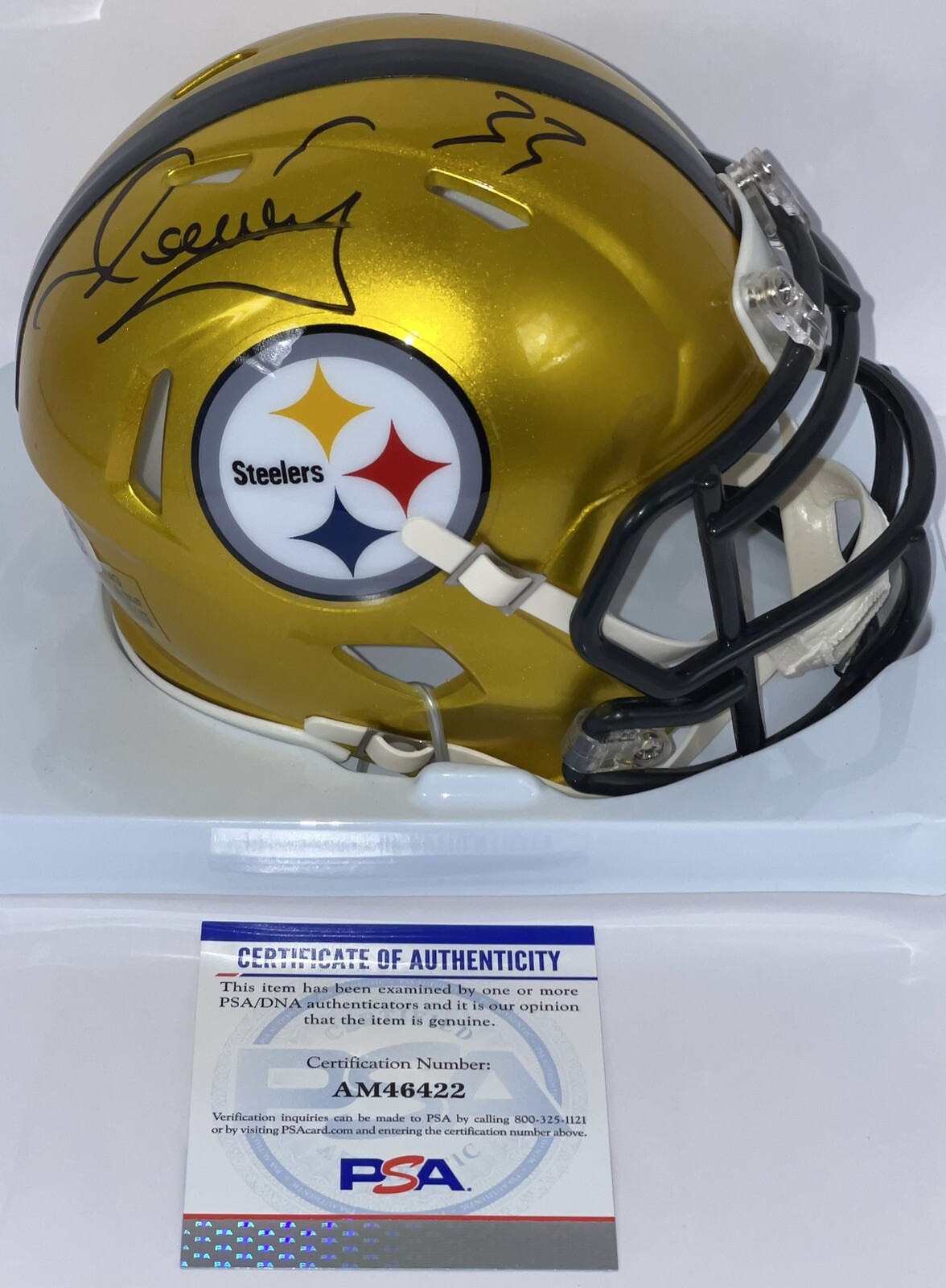 Merril Hoge Signed Autographed Pittsburgh Steelers Flash Mini Helmet PSA/DNA
