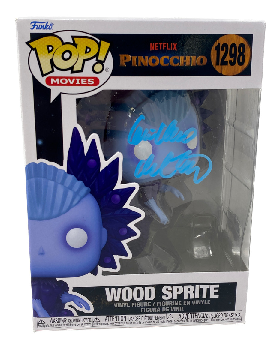 Guillermo Del Toro Signed Autograph Pinnochio Wood Sprite Funko Pop Beckett COA
