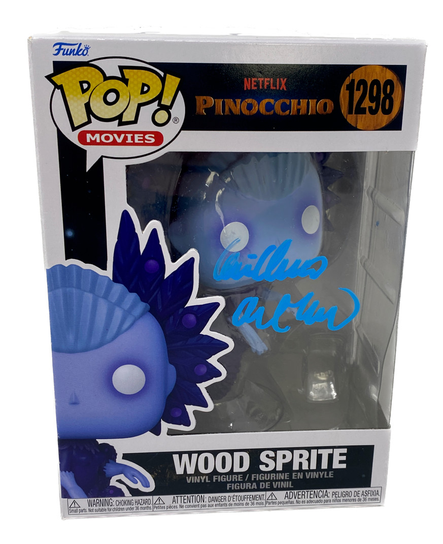 Guillermo Del Toro Signed Autograph Pinnochio Wood Sprite Funko Pop Beckett COA
