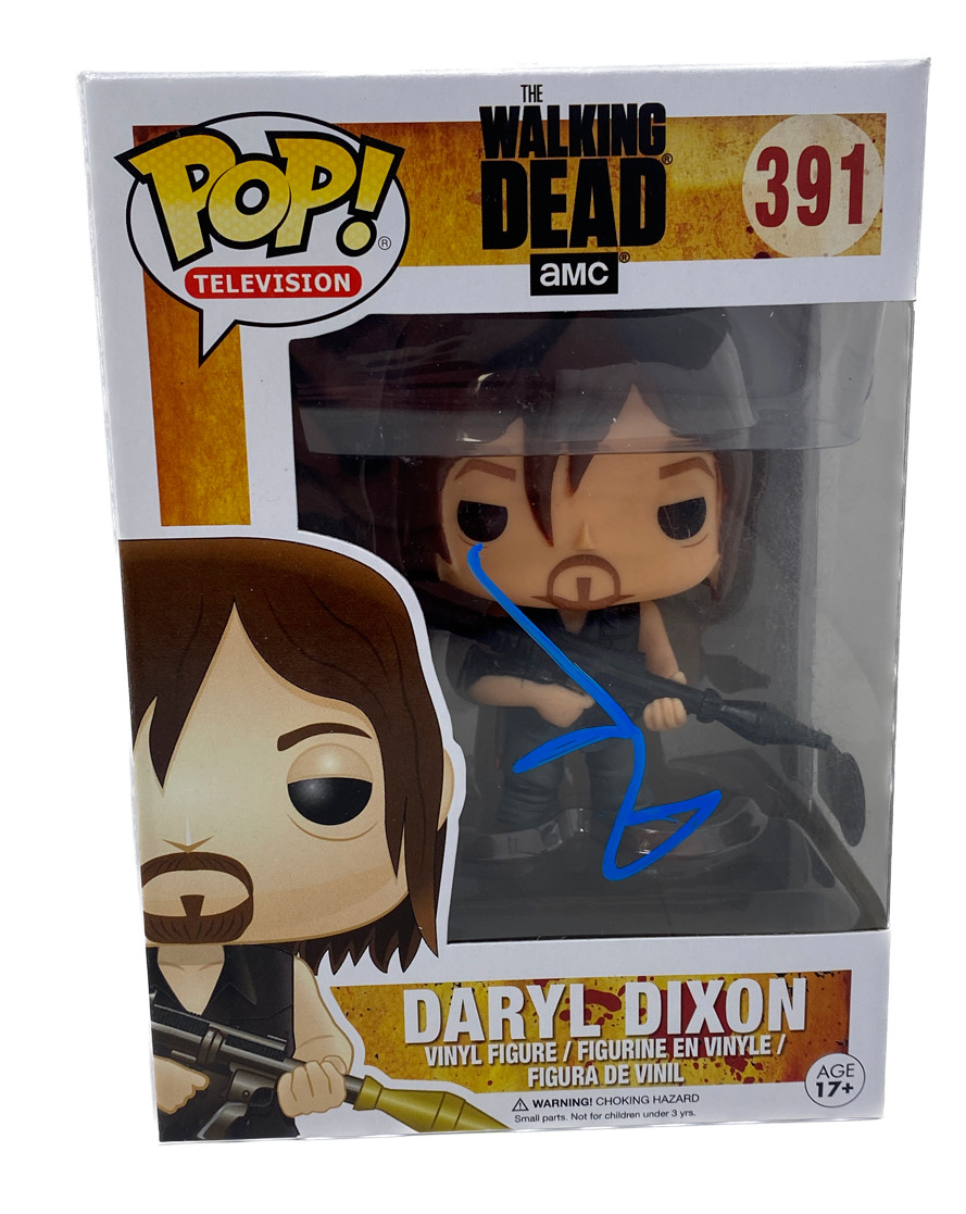 Norman Reedus Signed Funko Pop The Walking Dead Daryl Dixon #391 Beckett COA
