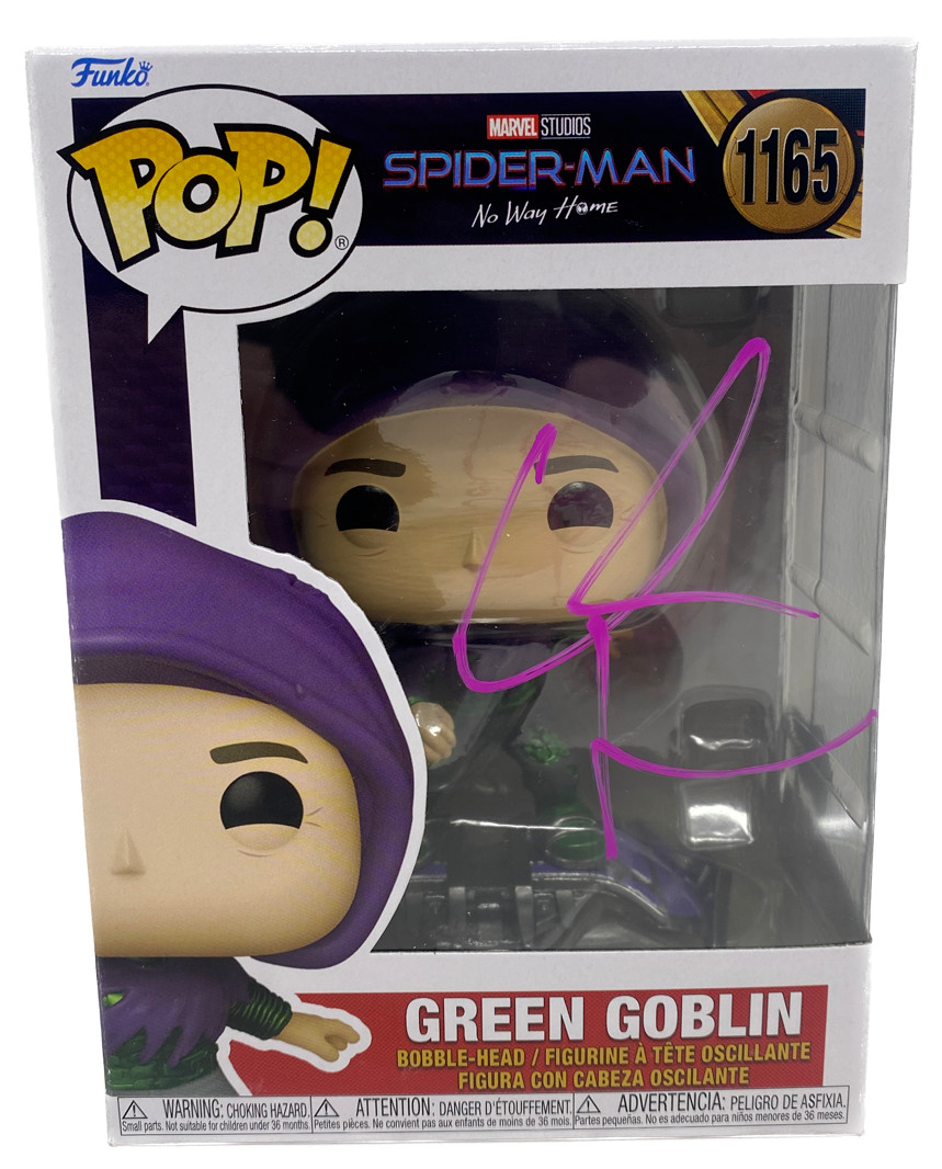 Willem Dafoe Signed Funko Pop Green Goblin Spider-Man Autograph Beckett COA
