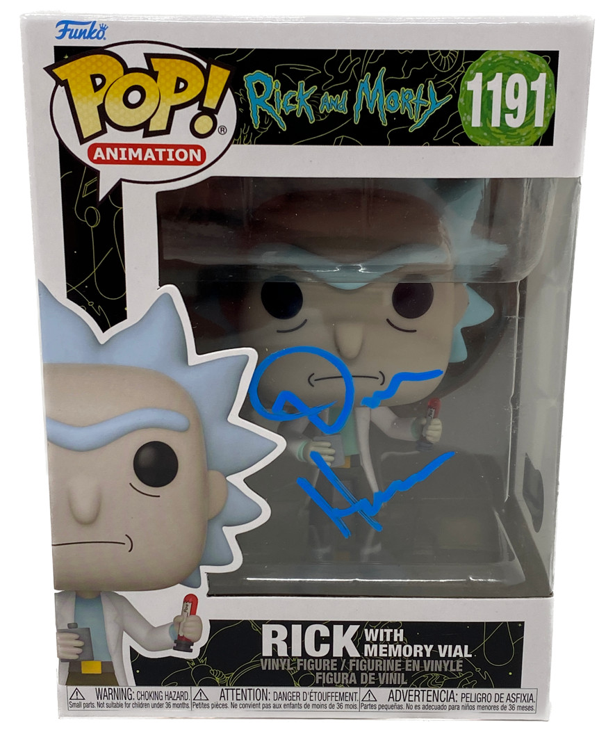 Dan Harmon Signed Rick and Morty Funko Pop Rick with Memory Vial Beckett COA
