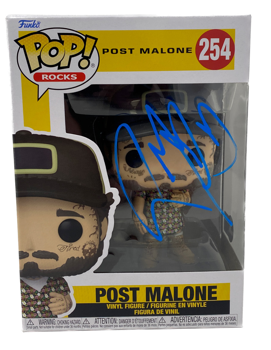 Post Malone Signed Funko Pop Rocks Figure #254 Autograph Beckett COA
