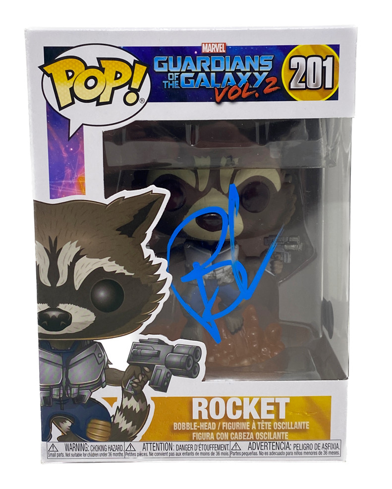 Bradley Cooper Signed Funko Pop Rocket Guardians of The Galaxy #201 Beckett COA
