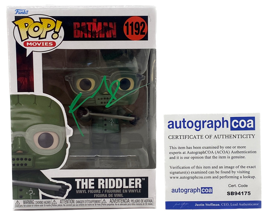 Paul Dano Signed Autograph Funko Pop The Batman The Riddler #1192 ACOA COA
