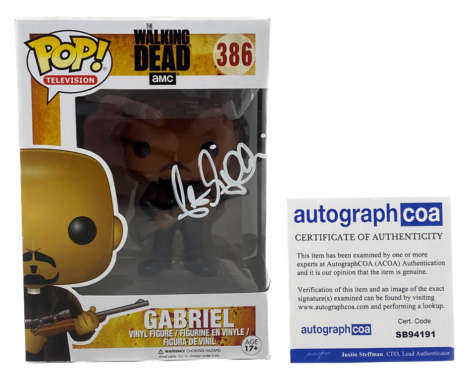 Seth Gilliam Signed Autograph The Walking Dead Gabriel Funko Pop 386 ACOA COA
