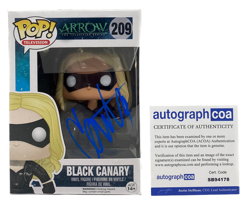 Caity Lotz Signed Autograph Arrow Black Canary Funko Pop #209 ACOA COA
