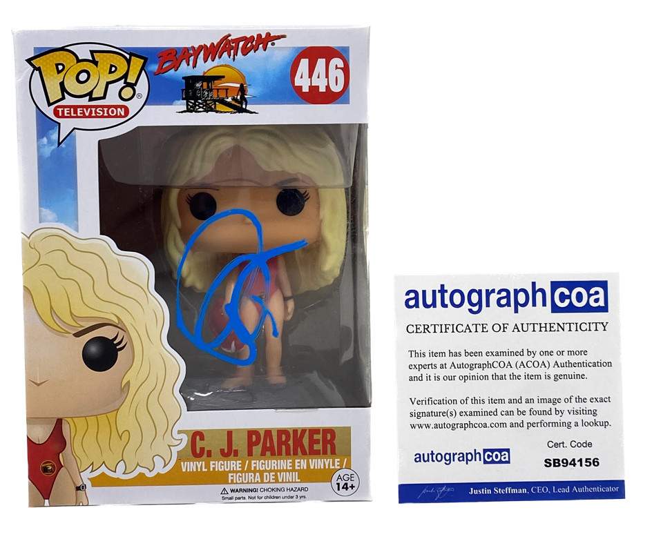 Pamela Anderson Signed Autograph Baywatch CJ Parker Funko Pop 446 Pam ACOA COA
