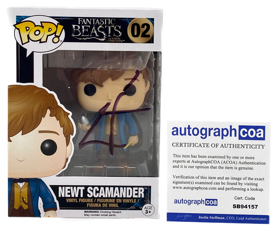 Eddie Redmayne Signed Funko Pop Fantastic Beasts Newt Scamander Autograph ACOA
