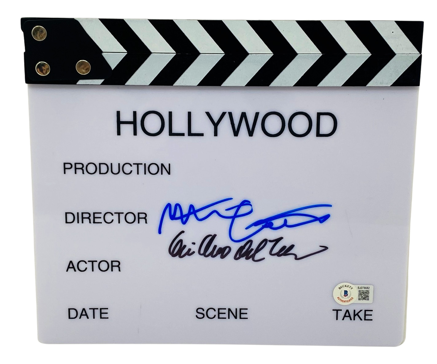 Guillermo Del Toro & Mark Gustafson Signed Pinocchio Director Clapboard BAS COA

