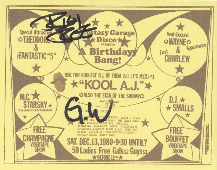 Busy Bee & Grand Wizzard Theodore SIGNED Concert Advert #2 COA Hip Hop Pioneers
