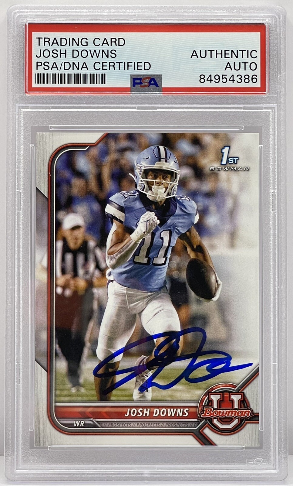 Josh Downs Signed Auto 2022 Bowman Rookie Card Indianapolis Colts PSA/DNA Slab
