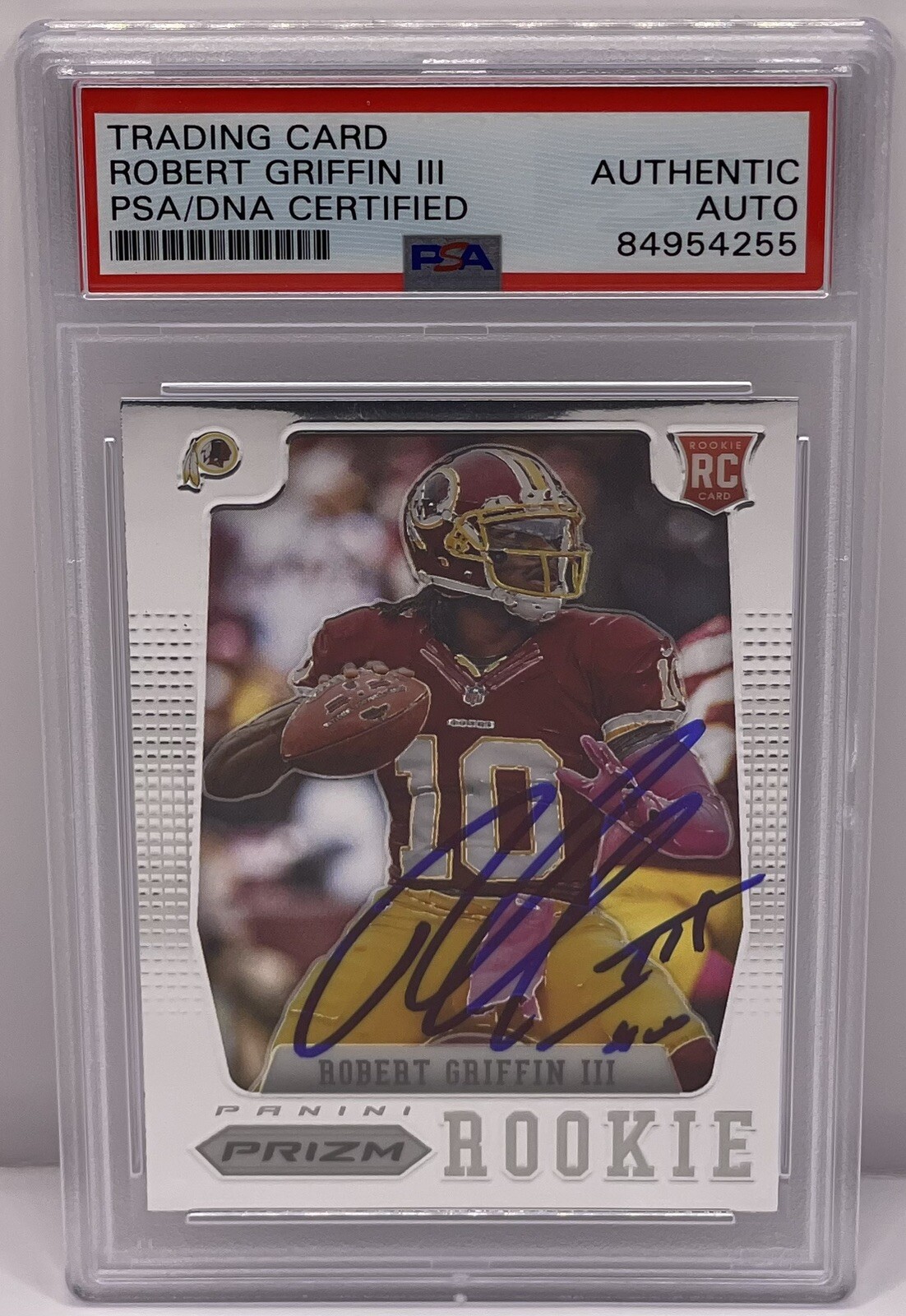 Robert Griffin III Signed Auto 2012 Prizm Rookie Card Redskins PSA/DNA Slab
