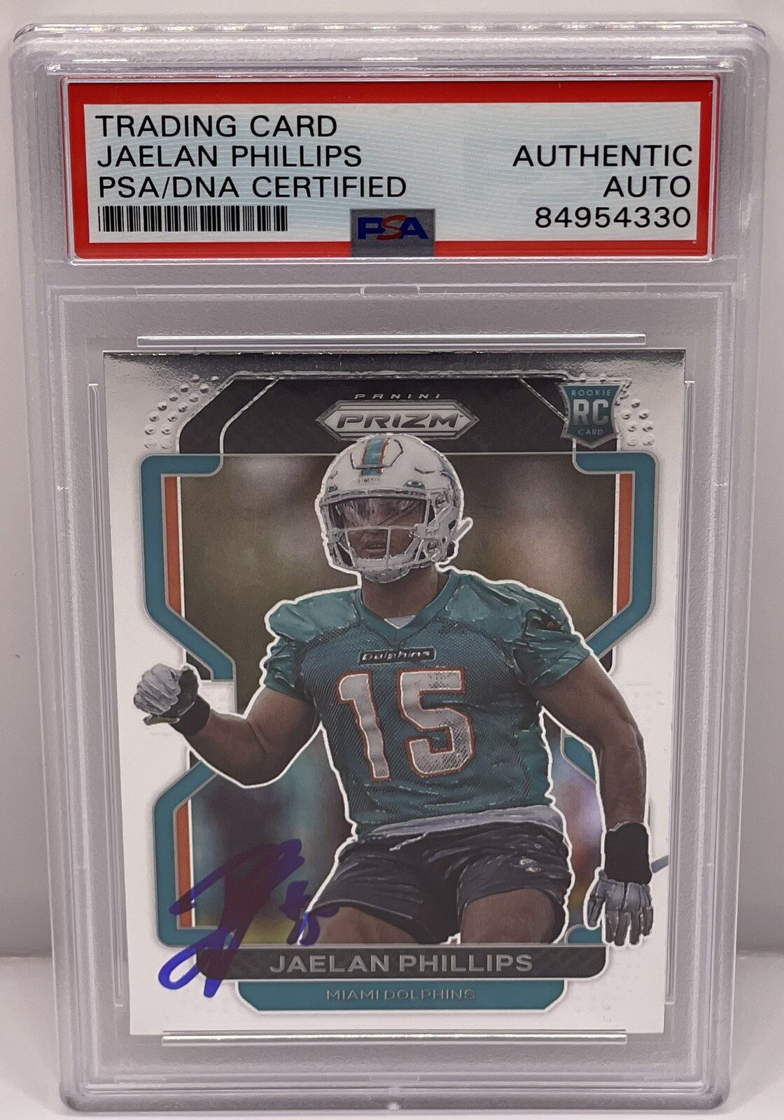 Jaelen Phillips Signed Auto 2021 Prizm Rookie Card PSA/DNA Slabbed Dolphins
