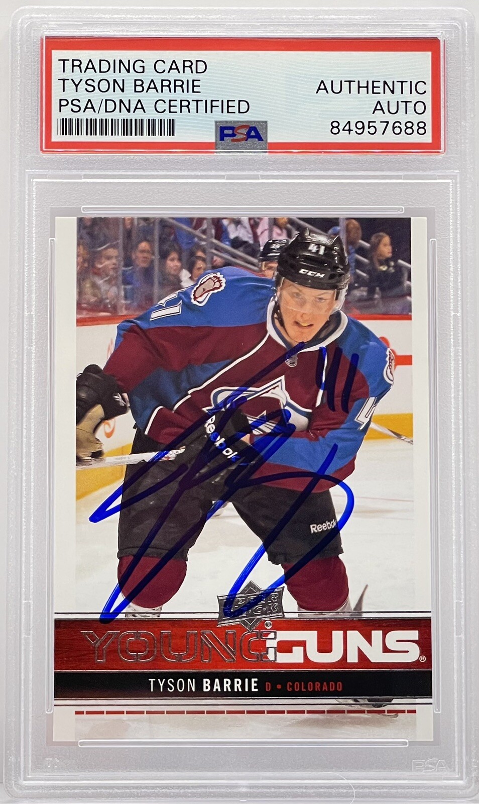 Tyson Barrie Signed 2012-13 Upper Deck Young Guns Rookie Card Oilers PSA/DNA
