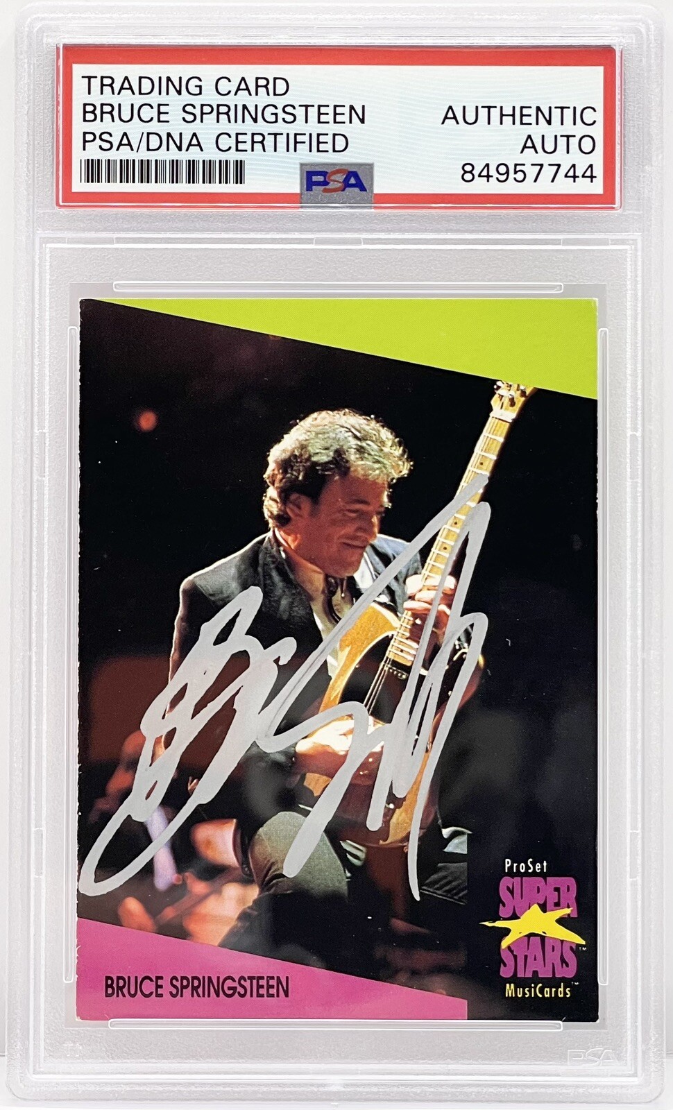 BRUCE SPRINGSTEEN SIGNED AUTO 1991 PRO SET ROOKIE CARD BORN IN THE USA PSA/DNA COLLECTIBLE MEMORABILIA