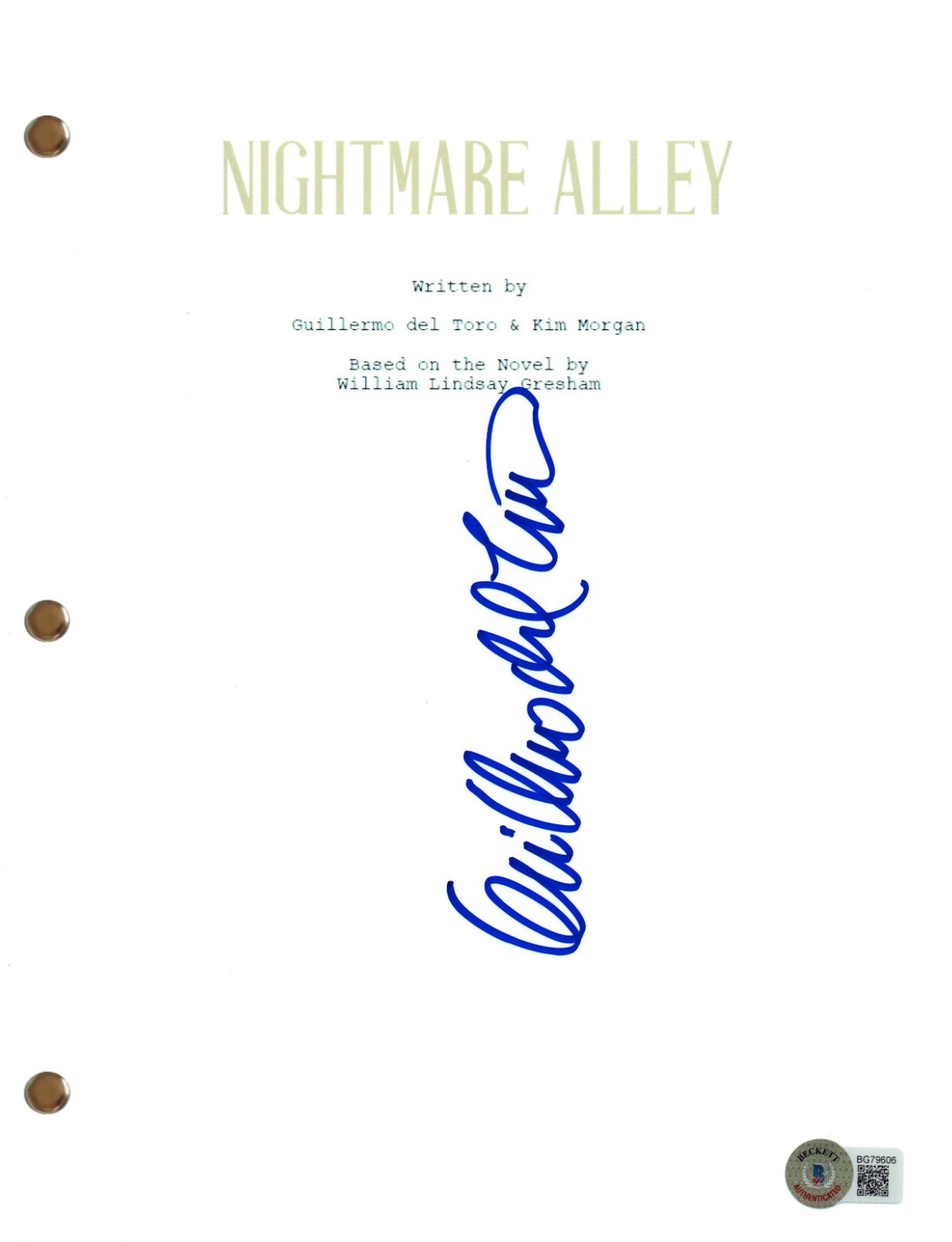 Guillermo Del Toro Signed Autograph Nightmare Alley Movie Script Beckett COA
