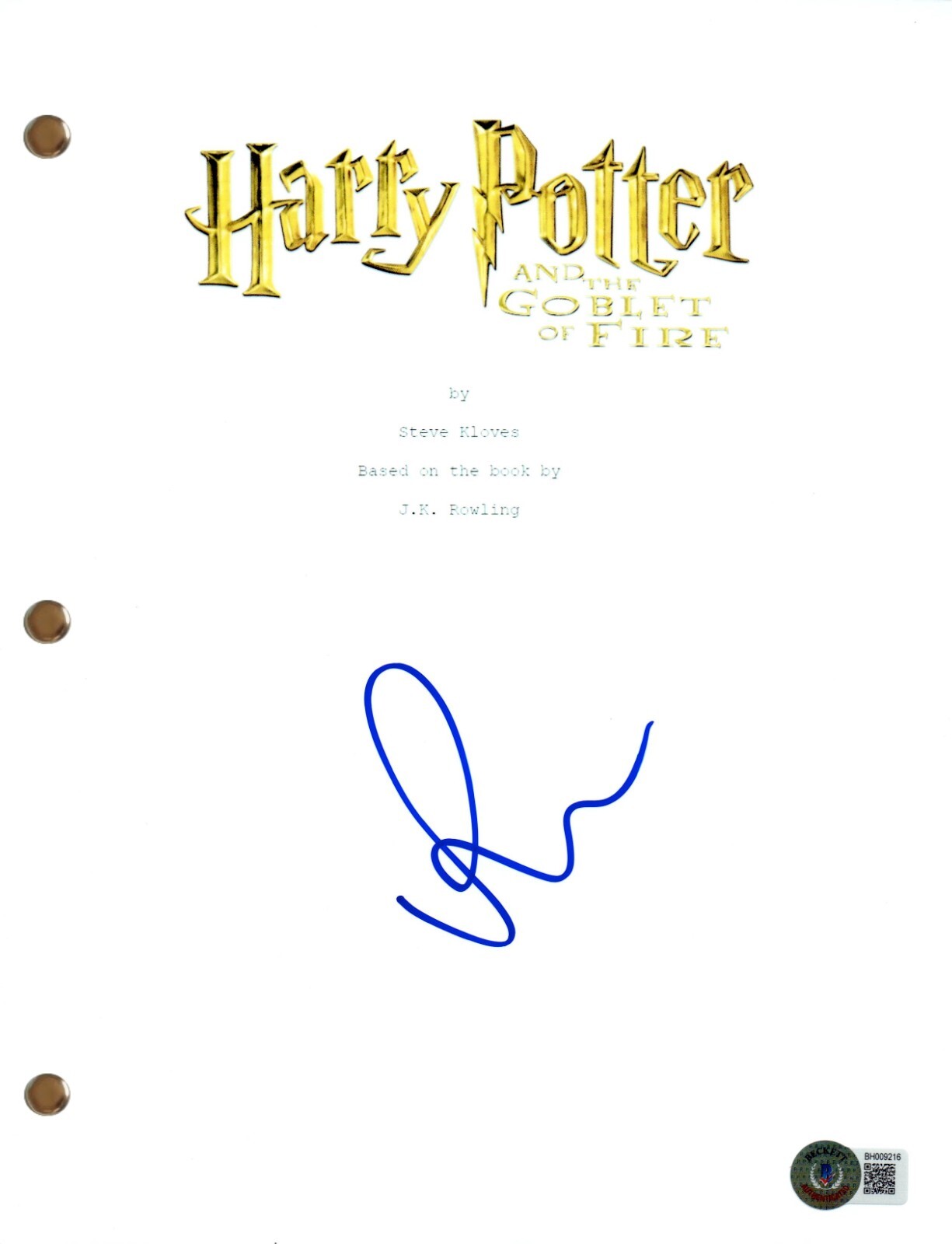 Rupert Grint Signed Autograph Harry Potter Goblet of Fire Movie Script BAS COA
