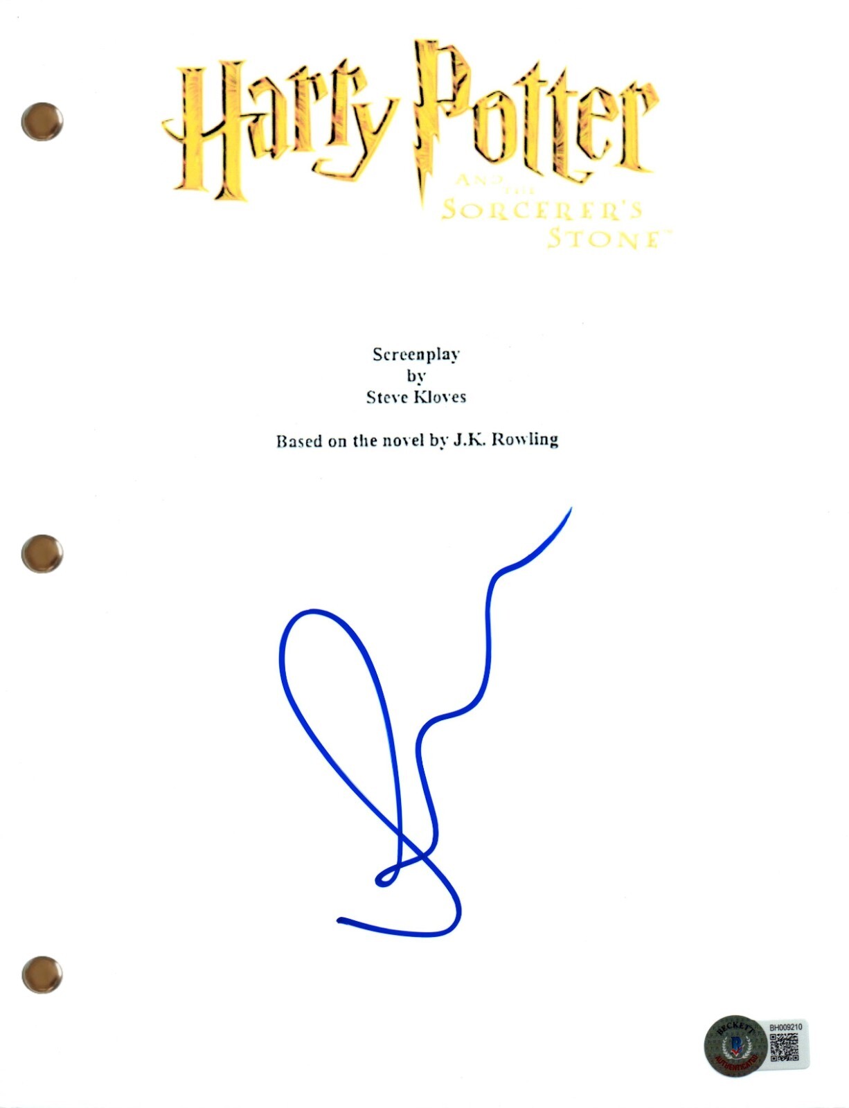 Rupert Grint Signed Autograph Harry Potter Sorcerer's Stone Movie Script BAS COA
