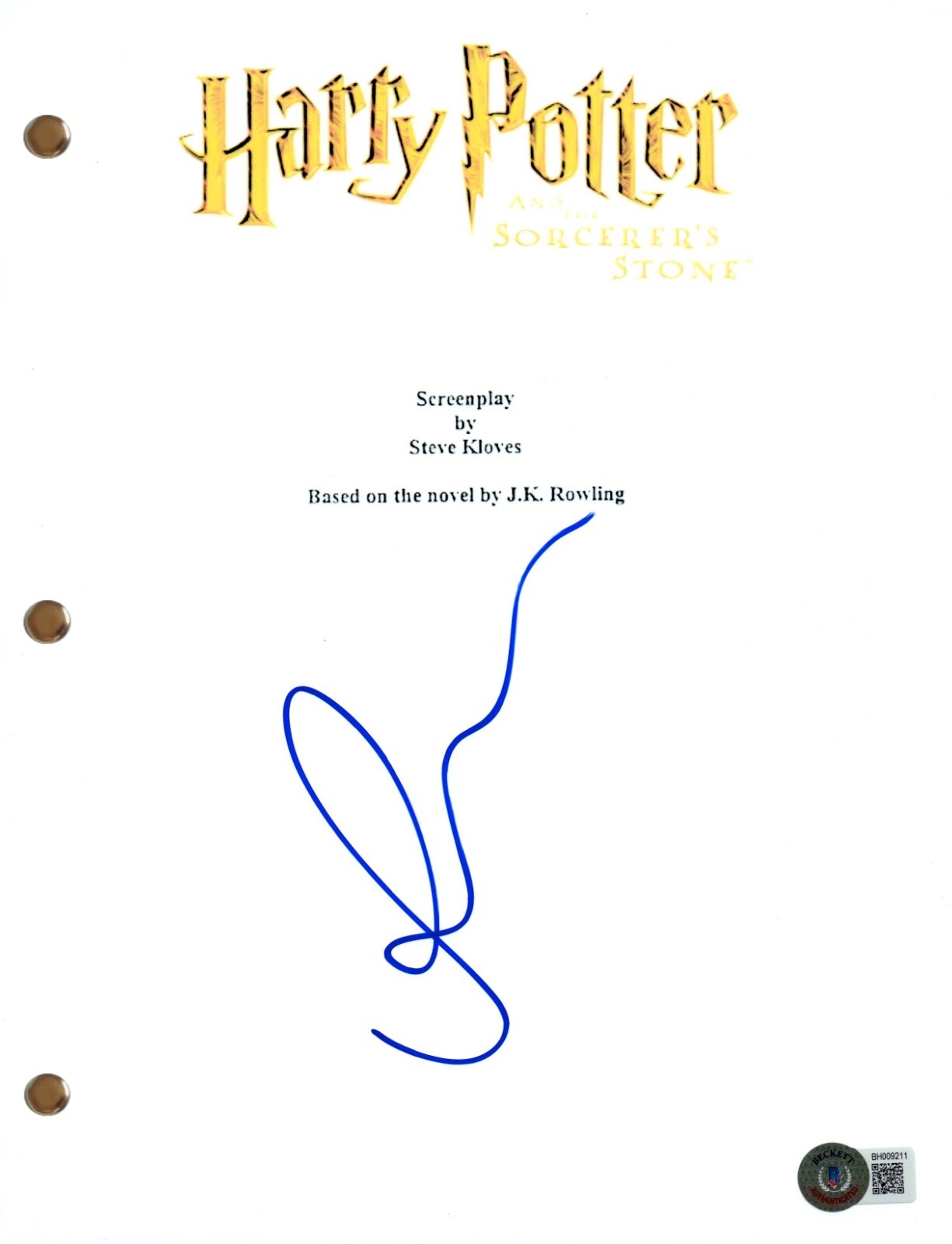 Rupert Grint Signed Autograph Harry Potter Sorcerer's Stone Movie Script BAS COA
