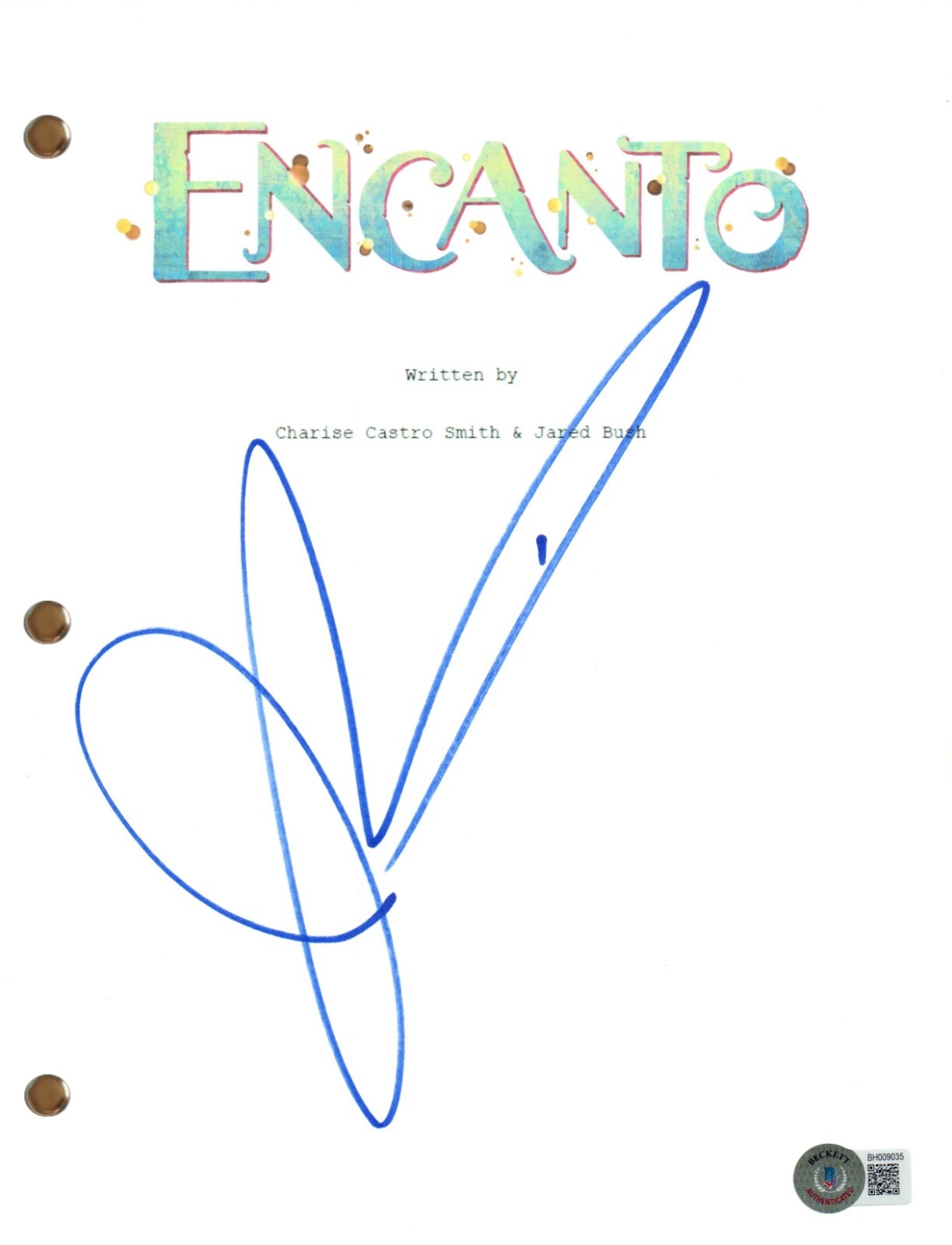 John Leguizamo Signed Autograph Encanto Full Movie Script Screenplay Beckett COA
