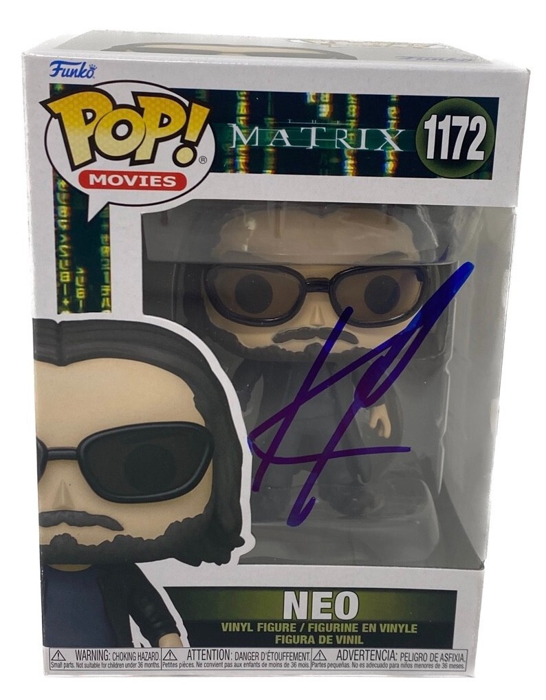 Keanu Reeves Signed Autograph Funko Pop The Matrix Neo 1172 ACOA COA

