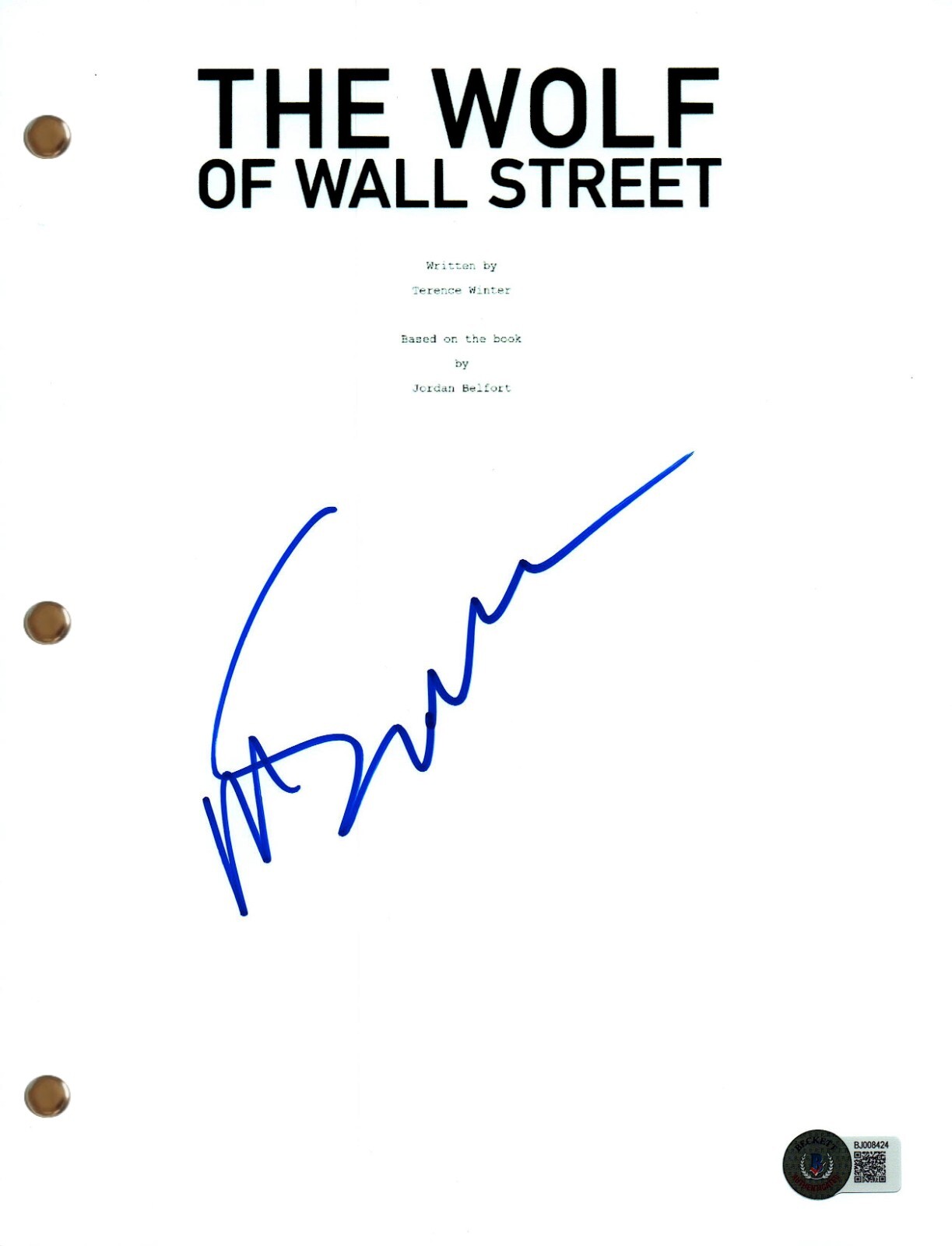 Martin Scorsese Signed Autograph The Wolf of Wall Street Movie Script BAS COA
