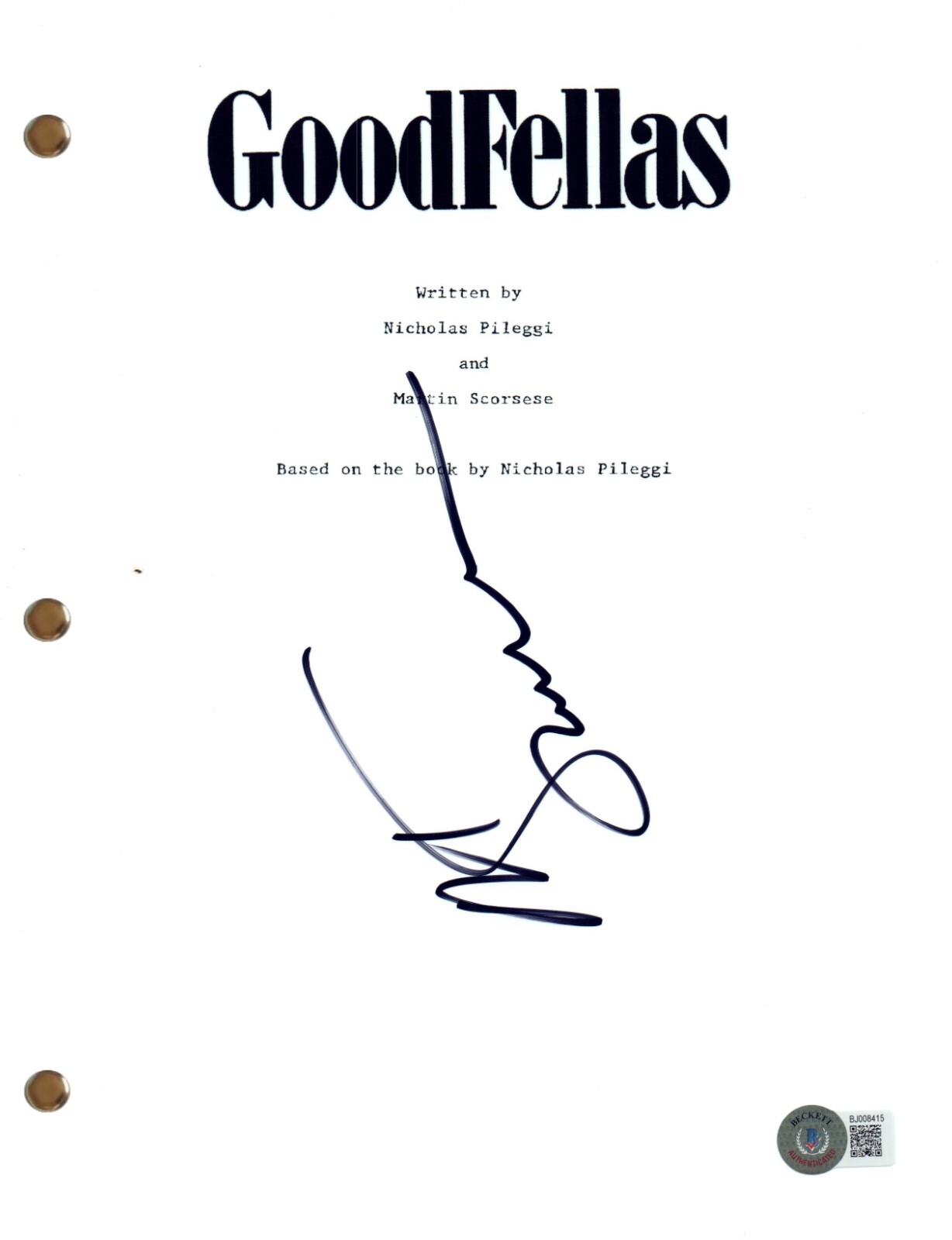 Martin Scorsese Signed Autograph Goodfellas Movie Script Screenplay Beckett COA
