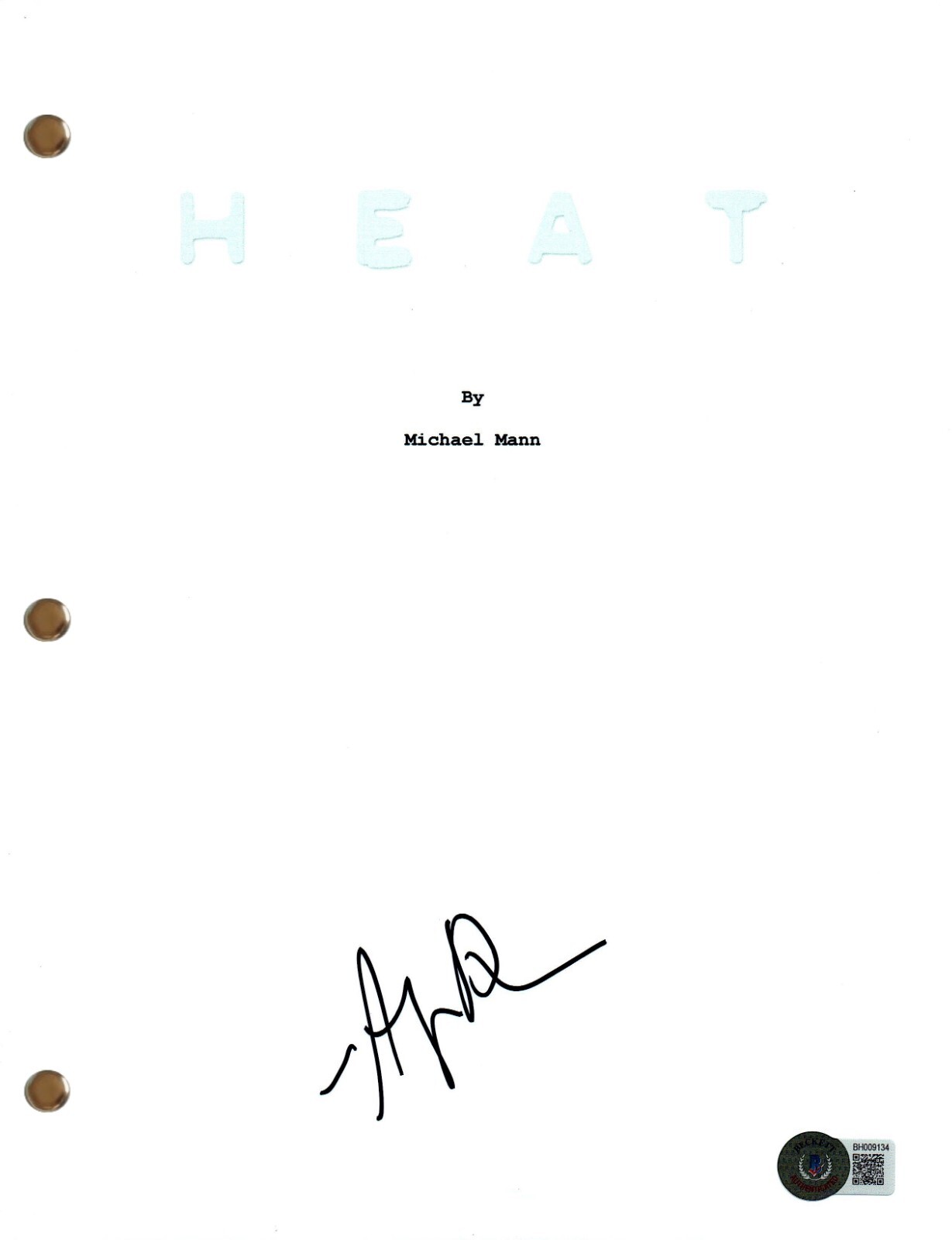 Amy Brenneman Signed Autograph Heat Movie Script Full Screenplay Beckett COA
