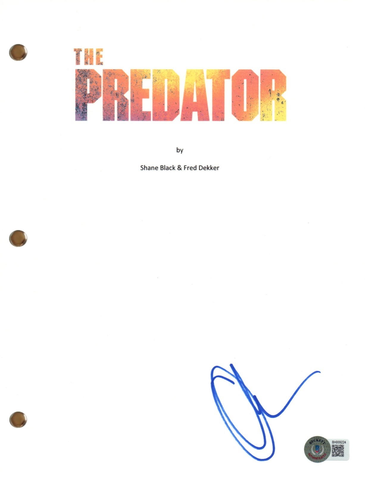 Olivia Munn Signed Autograph The Predator 2018 Full Movie Script Beckett COA
