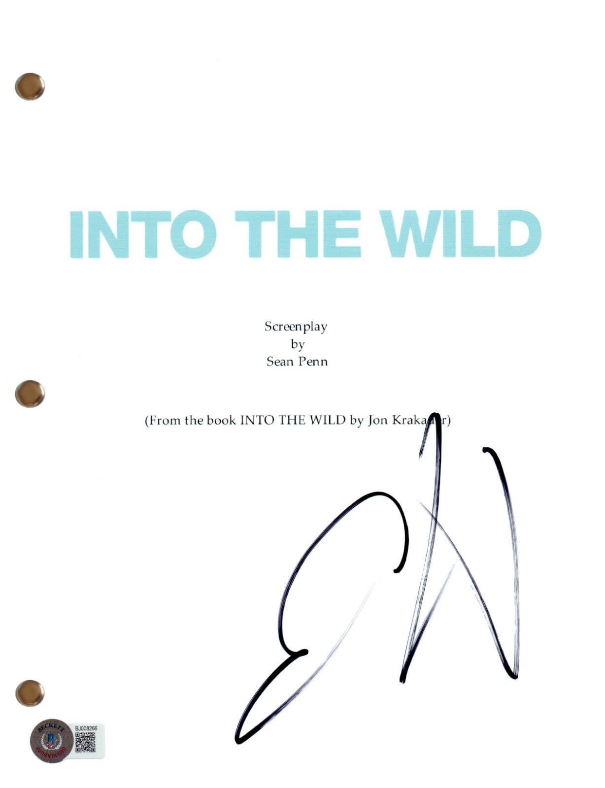 Emile Hirsch Signed Autograph Into The Wild Movie Script Screenplay Beckett COA
