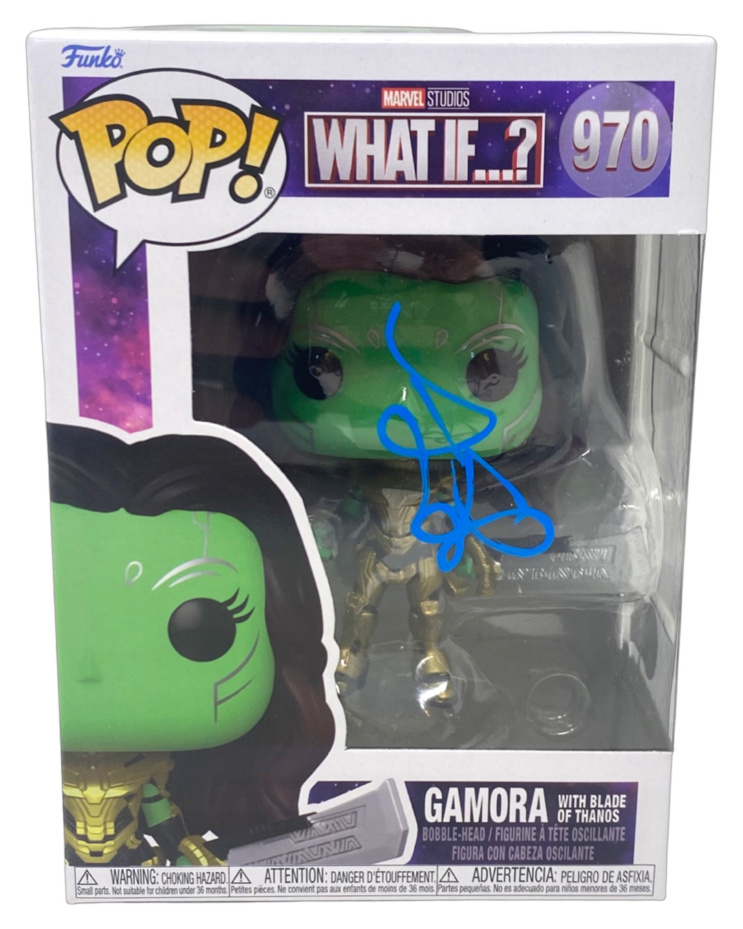 ZOE SALDANA SIGNED GAMORA FUNKO POP WHAT IF GUARDIANS OF THE GALAXY BECKETT COA COLLECTIBLE MEMORABILIA