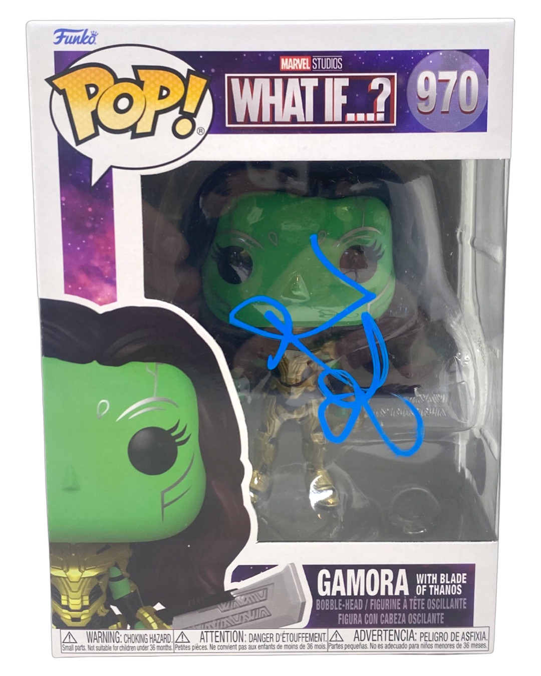ZOE SALDANA SIGNED GAMORA FUNKO POP WHAT IF GUARDIANS OF THE GALAXY BECKETT COA COLLECTIBLE MEMORABILIA