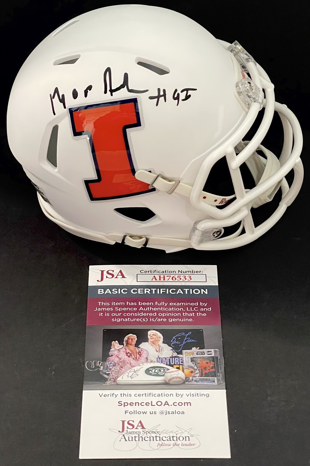 Moe Gardner Signed Autographed Illinois Fighting Illini Mini Helmet CHOF JSA
