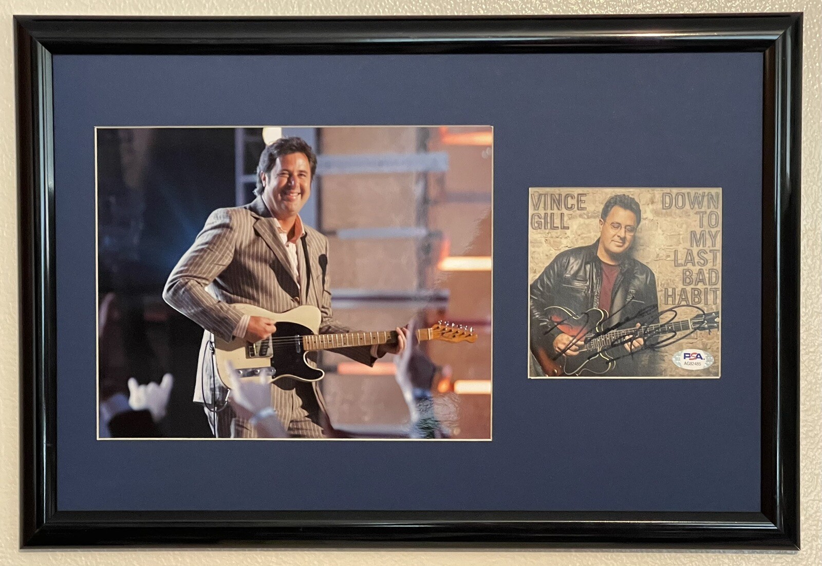 Vince Gill Signed Autographed Custom Framed Down To My Last Bad Cd Cover PSA/DNA
